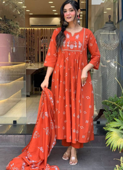 Premium Cotton Punjabi Suit with Sequins Embroidery & Khadi Dupatta (Sizes S–XXL) 7