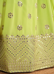 Georgette Lehenga Set – Zari & Sequins Embroidery with Blouse & Dupatta 7