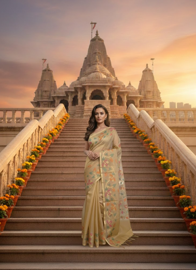 Banarasi Organza Tissue Saree - festive Banarasi saree