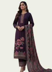Silk Salwar Suit – Hand Embroidery with Chiffon Dupatta 2