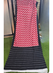 Red Pure Cotton Mulmul Saree with Blouse 3