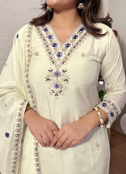 Luxury Viscose Silk Salwar Kameez with Embroidered Chanderi Dupatta 7