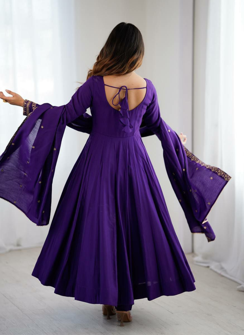 Royal Chanderi Silk Anarkali with Dupatta