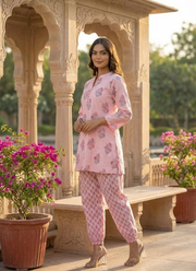 Women’s Pink Printed Salwar Kamiz Co-Ord Set 6