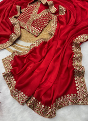 Soft Rangoli Silk Saree with Sequins Embroidery Border & Blouse Fabric 7