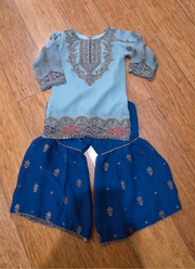 Baby Chiffon Sharara Set with Mirror &amp; Sequin Work 6