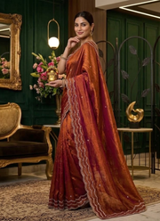 Pure Fandy Satin Silk Saree | Premium Indian Fashion Online Australia 4