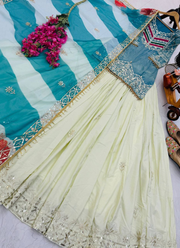 Crunchy Silk Sharara Suit with Heavy Sequins Embroidery + Dupatta 2