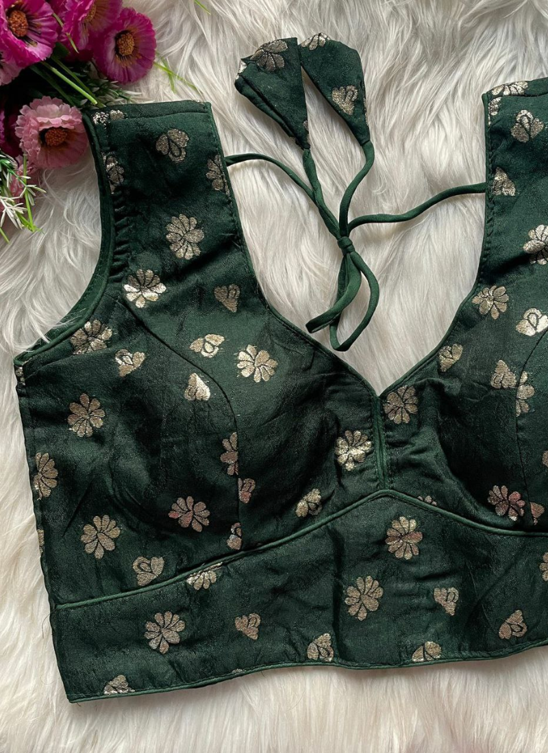 Cosmos Viscose Jequard Silk Women’s Blouse with Heavy Partywear Design