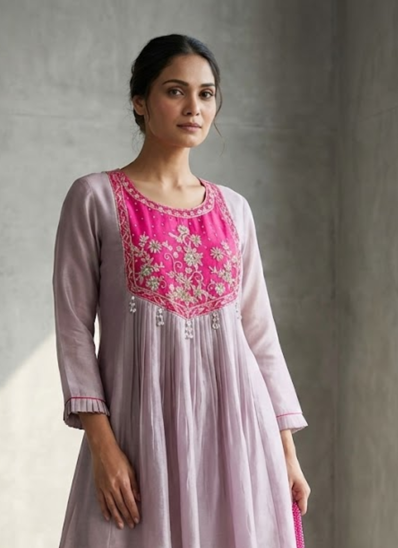 Premium Kurti Palazzo Set with Handwork & Latkans