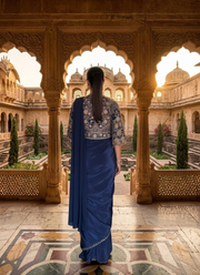 Chinnon Silk Drape Saree – Embroidery Sequence Work 7