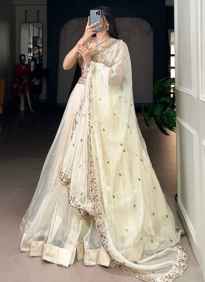 Chanda Silk Sequins Embroidered Lehenga Set