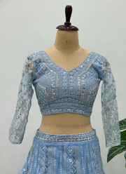 Butterfly Net Bridal Lehenga Choli with Sequins & Codding Embroidery + Dupatta 7
