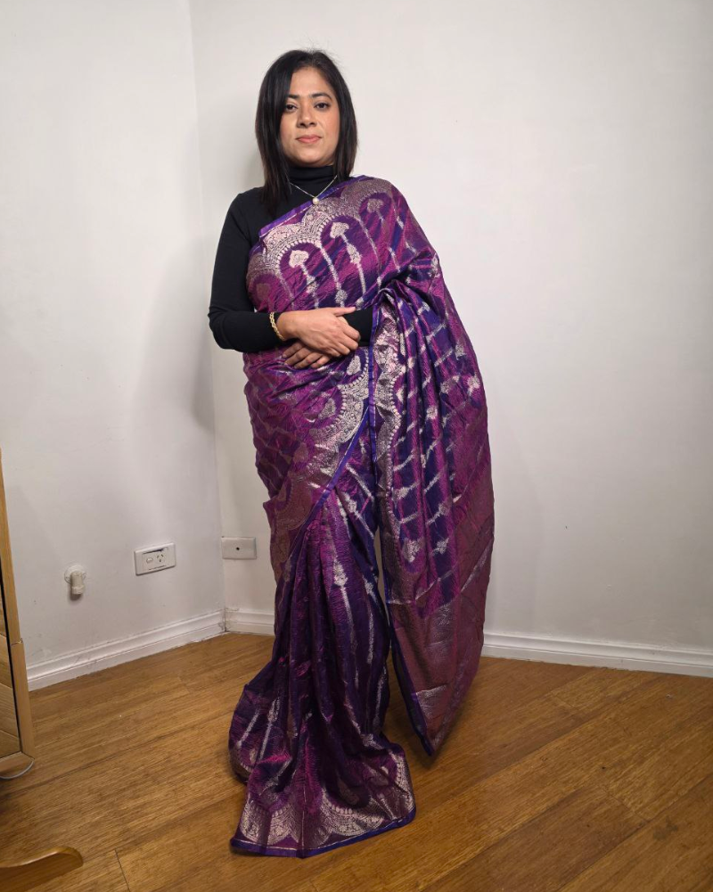 Banarasi Tissue Saree – Crush Finish Elegance