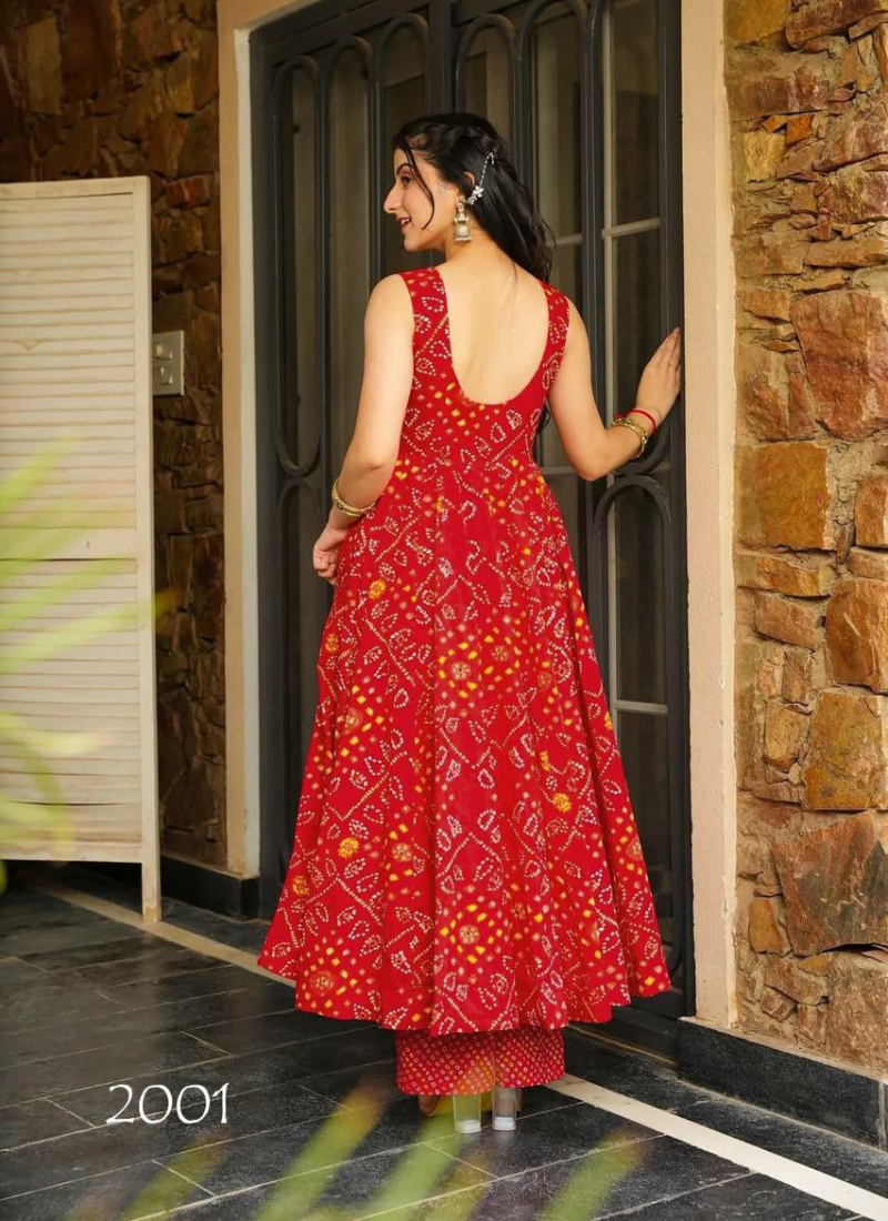 Heavy Rayon Anarkali Gown with Digital Print & 3.5m Flair