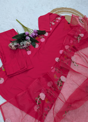 Luxury Chanderi Punjabi Suit with Heavy Embroidered Dupatta 7