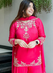 Mul Chanderi Sharara Suit with Handwork & Chiffon Dupatta (4‑Piece Set) 7
