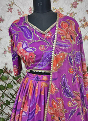 Premium Georgette Floral Lehenga Choli with Sequins & Real Mirror Work + Dupatta 7