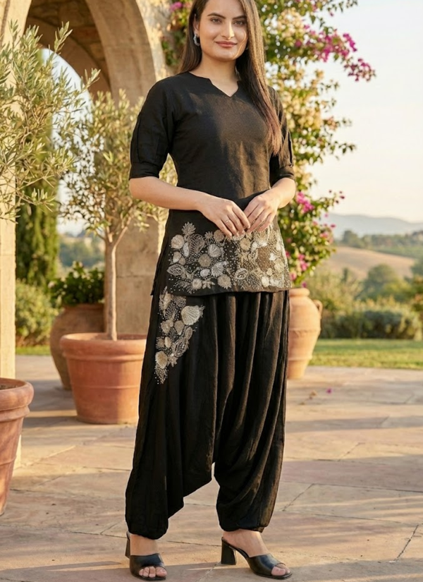 Black Co-Ord Set with Embroidery