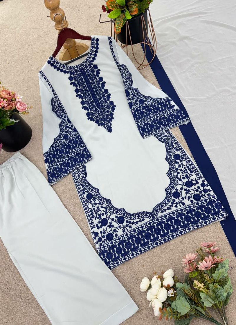Elegant Fox Georgette Palazzo Set with Dupatta - View 8