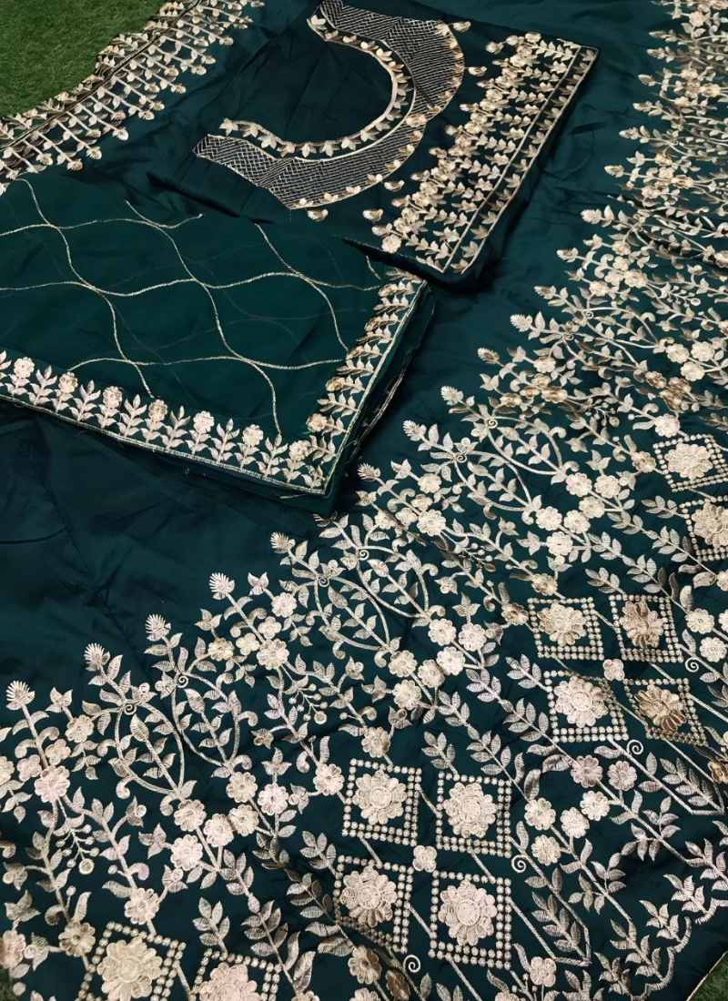 Tapeta Silk Lehenga Choli with Zari Embroidery + Faux Georgette Dupatta