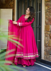 Georgette Silk Anarkali Salwar Kameez with Gotta Patti Work (Sizes S–XXL) 7