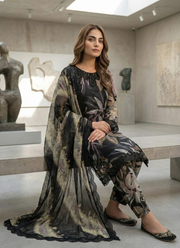 Pakistani Lawn Cotton Salwar Kameez with Chiffon Dupatta 4