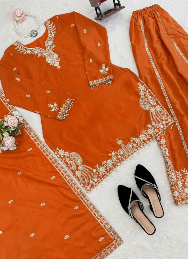 Crepe Sharara Set with Embroidered Dupatta