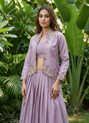 Designer Indo-Western Jacket Lehenga Set | Indian Fusion Fashion Online Australia 5