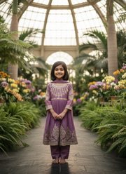 Light Purple Chiffon Anarkali Dress for Kids – Luxe Occasionwear 3