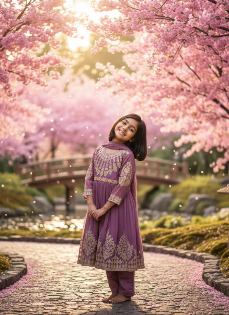 Light Purple Chiffon Anarkali Dress for Kids – Luxe Occasionwear