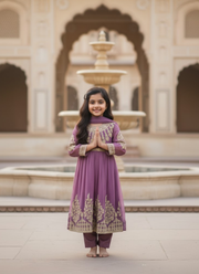 Light Purple Chiffon Anarkali Dress for Kids – Luxe Occasionwear 7