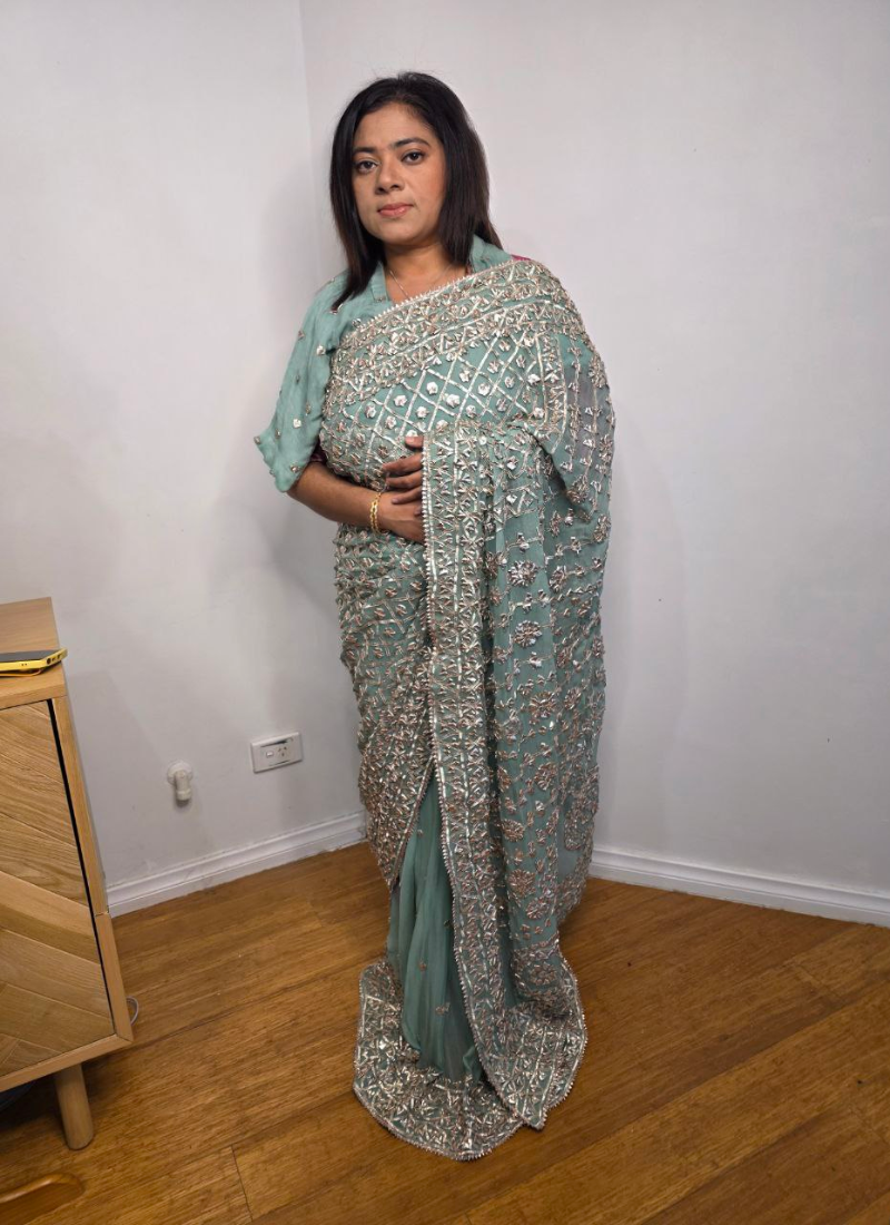 Handmade Gotapatti Saree – Stitched Blouse & Petticoat