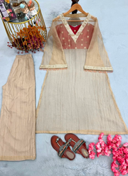 Designer Golden Tissue Salsa Kurta Set 2