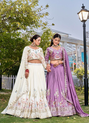 Pure Vichitra Embroidered Lehenga Choli Set 9