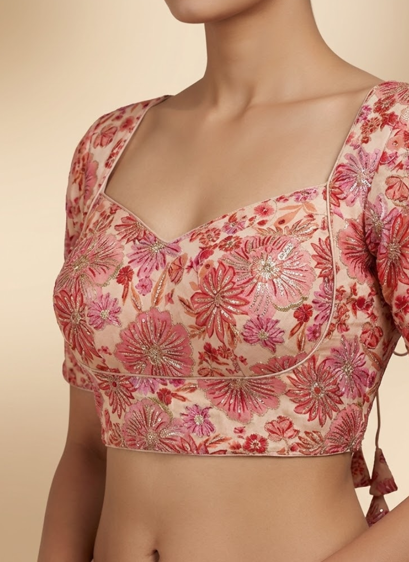 Partywear Blouse with Half Sleeves & Premium Padding Australia