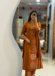 Pure Mul Cotton Punjabi Suit Set with Dupatta & Pearl Moti Mala (Sizes M–3XL) 8