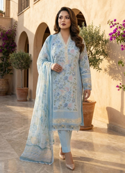 Light Pest Chiffon Salwar Kameez with Embroidery 8