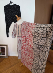 Cotton Block Printed Salwar Suit – Ash & Red 8
