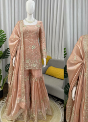 JMC Silk Sharara Set with Embroidered Dupatta 4