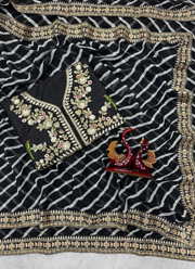Soft Georgette Leriya Saree with Sequins Embroidery 8