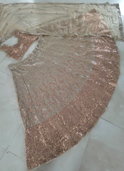 Designer Butterfly Net Lehenga – Dual Sequins Work with Blouse & Dupatta 9