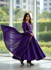 Royal Chanderi Silk Anarkali with Dupatta 1