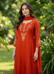 Mul Chanderi Kurta Pant Dupatta Set 8