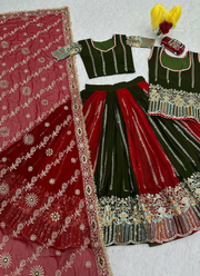 Fox Georgette Bridal Lehenga Choli with Heavy Embroidery + Dupatta 8