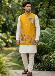 Premium Indian Men’s Koti Set | Malai Satin Ethnic Fashion Online Australia 3