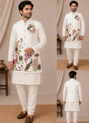 Indian Men’s Koti Set | Malai Satin Wedding & Festive Wear in Australia 8