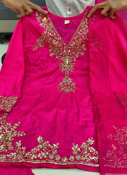 Mul Chanderi Sharara Suit with Handwork & Chiffon Dupatta (4‑Piece Set) 8