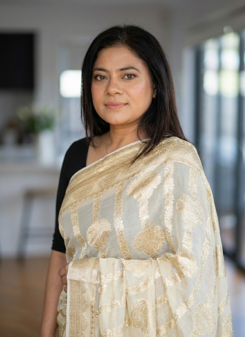 Banarasi Viscose Georgette Saree – Handwoven Designer Elegance