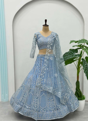 Butterfly Net Bridal Lehenga Choli with Sequins & Codding Embroidery + Dupatta 8
